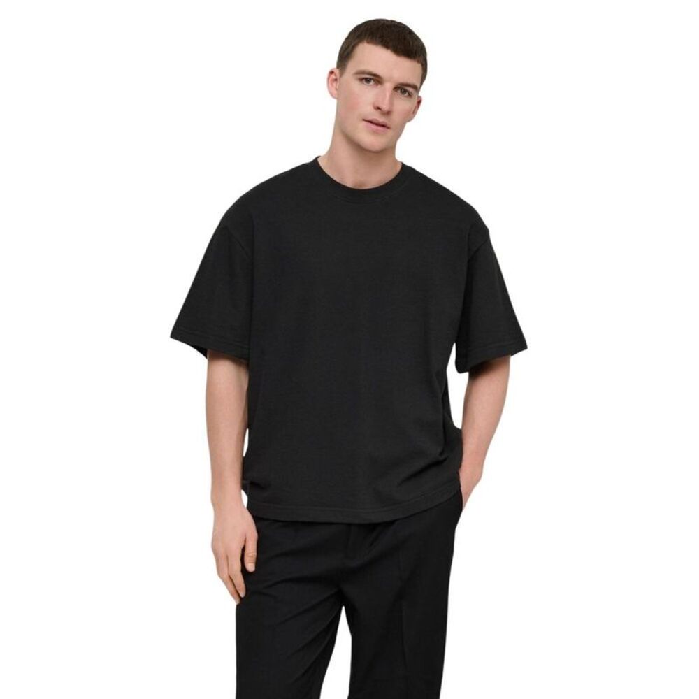 Only & Sons Black Cotton Men's T-Shirt